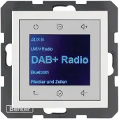 Berker BER 30848989 Radio met touchscreen, DAB+ en Bluetooth, model S.1/B.x, kleur: polarwit, glanzend