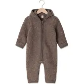 Huttelihut Baby Rompers Pram Suit Wool Fleece - Taupe - Maat 74