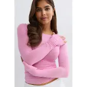 Gina Tricot  - 14+ longsleeve top - Tops - Roze - XXS - Dames