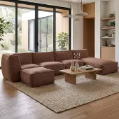 Popsofa Modulaire Indoor Hoekbank XL Kiki Bouclé Koper