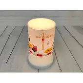 Niermann Standby Tafellamp Baustelle, wit / opaal, Kinderkamer, Kunststof, Tafellamp