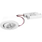 Brumberg Downlight Einbaustrahler IP65, dimbaar, wit / opaal, Hal, Aluminium, downlight