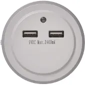 Emos LED-nachtlamp P3313 met stekker en 2 USB-poorten, model 72125
