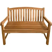 Axi Suki Tuinbank van Teak Hout in Bruin | Teakhout Tuinbankje met Armleuningen voor 2 Personen | Buitenbank met Rugleuning voor Tuin/Terras | 120 x 60 x 95 cm