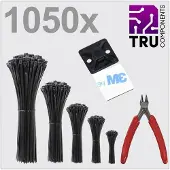 TRU COMPONENTS TC-13377620 T24CA116 Kabelbinder Zwart UV-gestabiliseerd 1050 stuk(s)