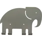 Marnelly Metalen Kinderkapstok Kapstok Olifant Safari Grijs