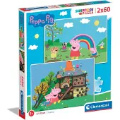 Clementoni Peppa Pig Supercolor, 2 x 60 stiften, 60 stuks, met afbeeldingen van tekenfilms, geschikt voor kinderen vanaf 4 jaar