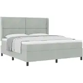 vidaXL Boxspring bed met hoofdeinde Lichtgrijs 180 x 200 cm Fluweel