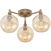 LINDBY Plafondlamp Jemissa , dimbaar, messing / goud, Woon-/ Eetkamer, metaal, Modern, plafondlamp
