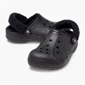Crocs Baya Gevoerde Pluche Band Klompen Zwart/Zwart