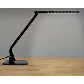 LINDBY LED-bureaulamp Eleni, dimbaar, zwart, Werkkamer / Kantoor, Kunststof, Modern, LED bureaulamp