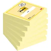 Post-It Zelfklevende memoblaadjes 76 x 76 mm Kanariegeel 100 Vellen Voordeelpak 5 + 1 GRATIS
