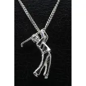 MOOYE ® - Collectie Zilveren Golfspeler swing ketting hanger