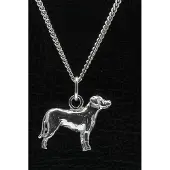 MOOYE ® - Collectie Zilveren Zwitserse sennenhond ketting hanger - groot