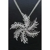MOOYE ® - Collectie Zilveren Sneeuwvlok draai mat ketting hanger