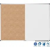 Legamaster Combibord UNITE, prikbord & whiteboard, B 1200 x D 12,6 x H 900 mm, gelakt staal & natuurkurk, wit & bruin