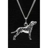 MOOYE ® - Collectie Zilveren Dalmarische hond ketting hanger - groot