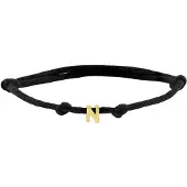 The Jewelry Collection Goud Armband satijn letter N 4700042