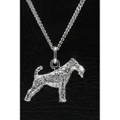 MOOYE ® - Collectie Zilveren Fox terrier draadhaar ketting hanger - groot