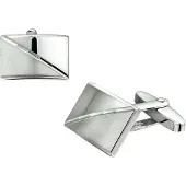 TFT Manchetknopen Poli/mat Gediamanteerd Zilver Gerhodineerd 12,5 mm x 18,5 mm