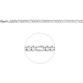 The Jewelry Collection Figaro 4,5 Mm Zilver Gerhodineerd