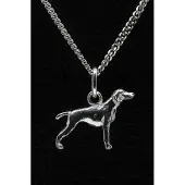 MOOYE ® - Collectie Zilveren Weimaraner korthaar ketting hanger - klein