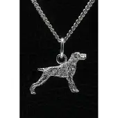 MOOYE ® - Collectie Zilveren Duitse staander draadhaar ketting hanger - klein