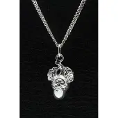 MOOYE ® - Collectie Zilveren Eikel met blad ketting hanger