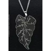 MOOYE ® - Collectie Zilveren Wingerd blad ketting hanger - groot