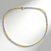 Cavill - Tweekleurige Zilveren Halsketting - 925 Sterling Zilver - 40 cm - Elegante Dames Ketting - Fijne Schakels - MONOSONO COLLECTION
