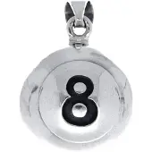 MOOYE ® - Collectie Zilveren Biljartbal snooker 8 XL kettinghanger