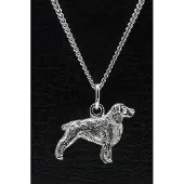 MOOYE ® - Collectie Zilveren Welsh springer spaniel ketting hanger - groot