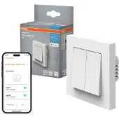 Osram Draadloze wandschakelaar | 2 knoppen | WiFi | Mat wit