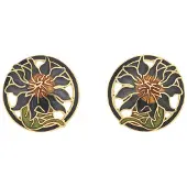 Behave - Oorringen dames - bloemmotief - groen - 2 cm