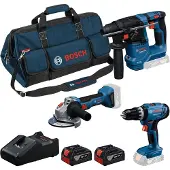 Bosch Gsb18v-25+gbh18v-18+gws18v-8(125)+2x4.0 Elektrische Gereedschapset