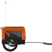 vidaXL Hondenfietstrailer oxford stof en ijzer oranje en zwart