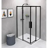 Polysan Altis Black Rechthoekige douchecabine 100x80cm, links/rechts-uitvoering, hoek