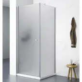 Aqualine Pilot - Douchecabine 80x80 cm, chroom/glas Brick PT080-01