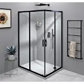 Gelco Sigma Simply Black Rechthoekige douchecabine 110x100cm, links/rechts-uitvoering, hoekinstap