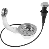 Hak Spoelbak RVS afvoer 6/4", met overloop en bediening, RVS