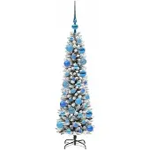 vidaXL Kunstkerstboom Wit 120 cm PVC en Metaal en Plastic