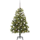 vidaXL Kunstmatige Scharnierende Kerstboom met Kegels Groen 120 cm