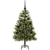vidaXL Kunstmatige Scharnierende Kerstboom met Kegels Groen 120 cm