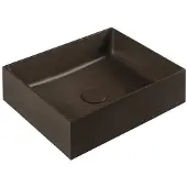 Sapho Formigo Betonnen opbouwwastafel, 47,5x36,5cm, mat donkerbruin