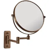 Hak GAIA hangspiegel voor cosmetica, diameter 180mm, dubbelzijdig, mat koperkleur
