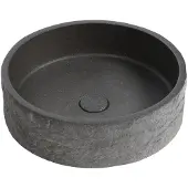 Sapho Ispir Betonnen wastafel inclusief afvoer, 40cm, zwart graniet