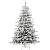 vidaXL Kunstmatige Hinged Kerstboom Wit 210 cm PE en PVC