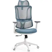 MyBuero Bureaustoel / draaistoel ERGOMY W Zitting stof / rugleuning netstof blauw