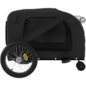 vidaXL Hondenfietstrailer oxford stof en ijzer zwart