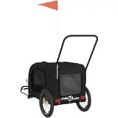 vidaXL Hondenfietstrailer oxford stof en ijzer zwart